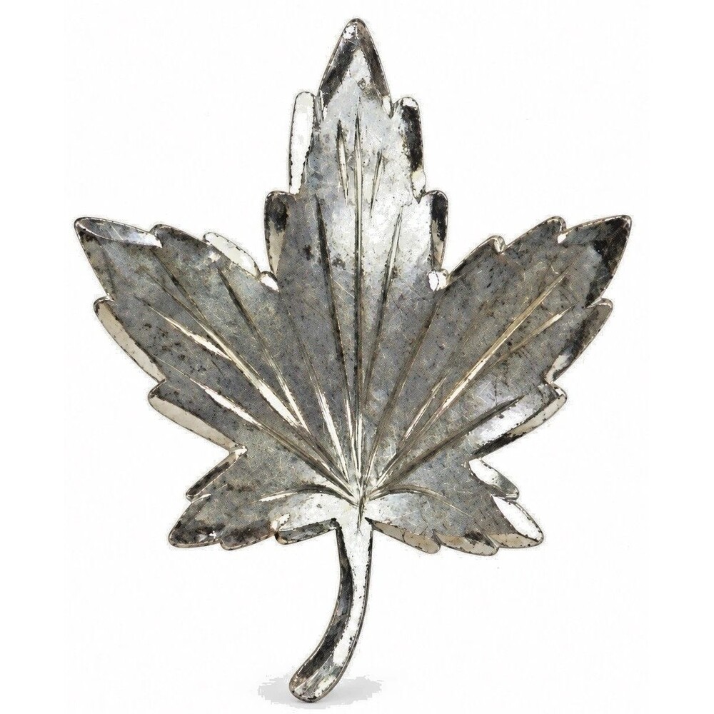 Vintage Sterling Silver Maple Leaf Brooch Pin Engraved Canada 2.16g Small